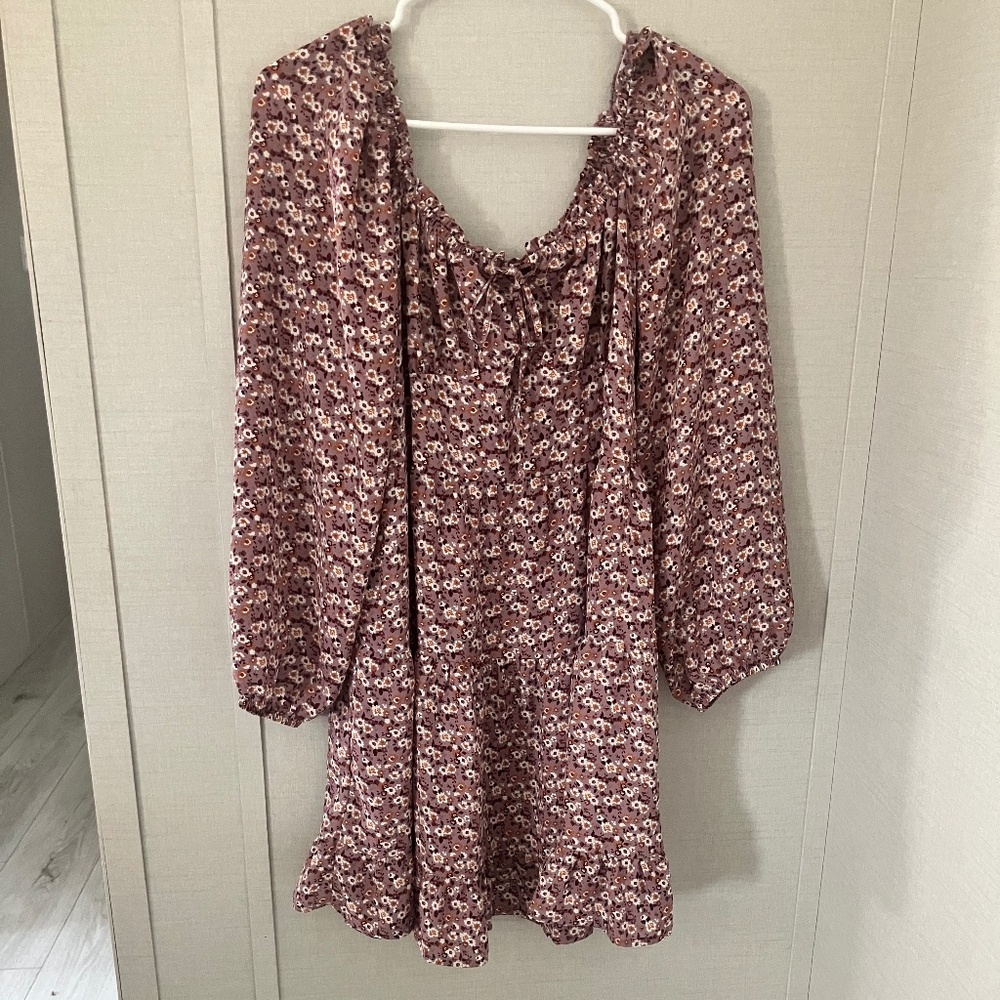 Floral spring off the shoulder dress